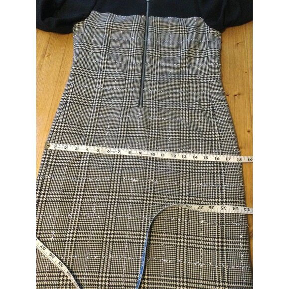 Jaeger London Womens Wool Blend Houndstooth Sheath Dress Size 6 Black & White Me - Picture 10 of 10